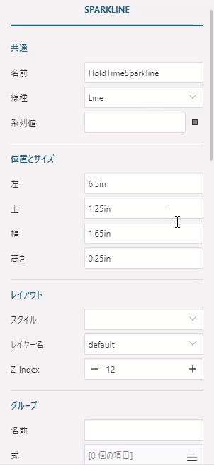 Sparkline Properties